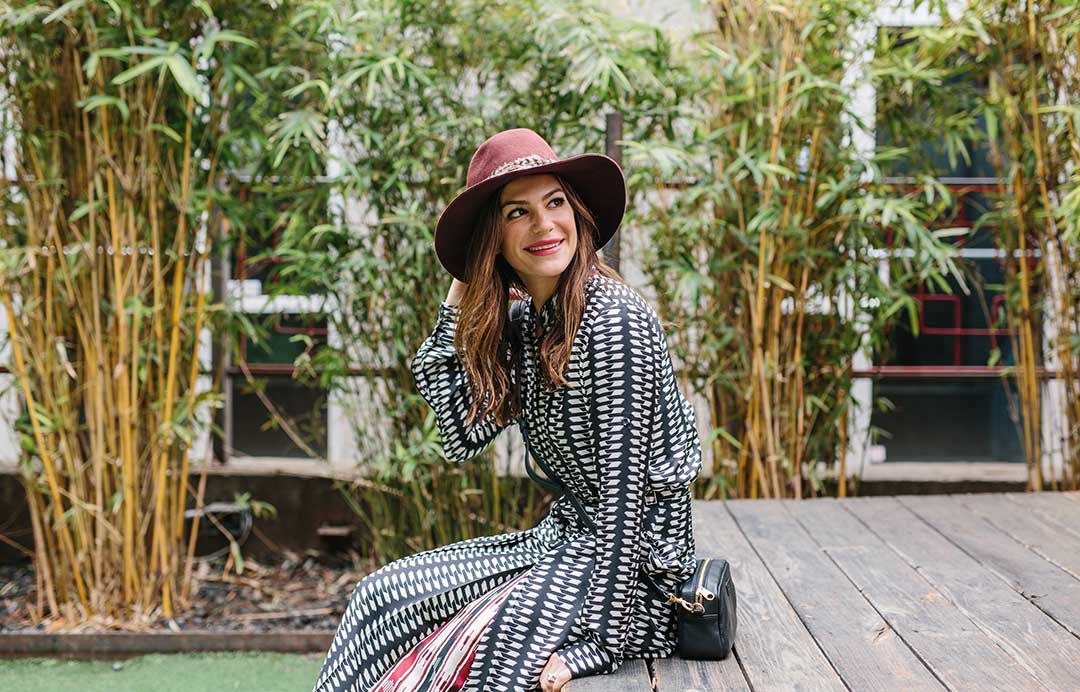 Genevieve Padalecki wearing a maxi dress